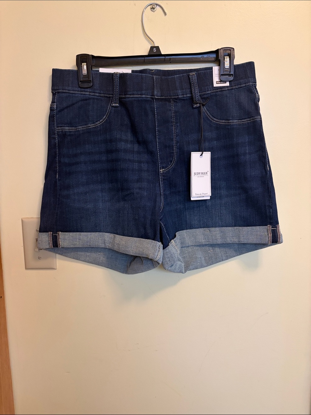 Judy Blue Dark Indigo Rolled Cuff Denim Shorts